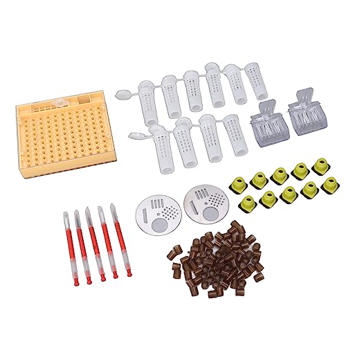 Fdit di Allevamento di Api Regine in Plastica Kit per Innesti di Apicoltura Pappa Reale Penna per Spremere Scatola per Colture Cell Cup Queen Cage Catcher Clip Apicoltura