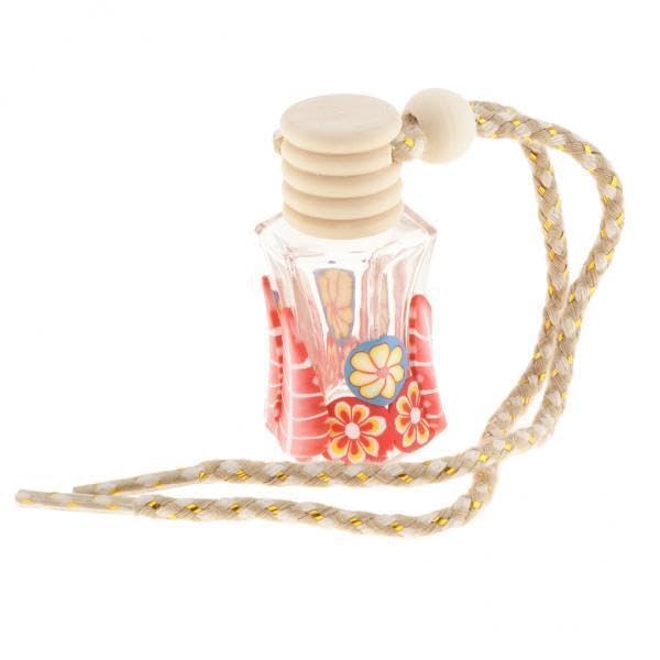 MYADDICTION 2xRefillable Charm Empty Glass Perfume Bottle Pendant Car Hanging Decor Red-image-40