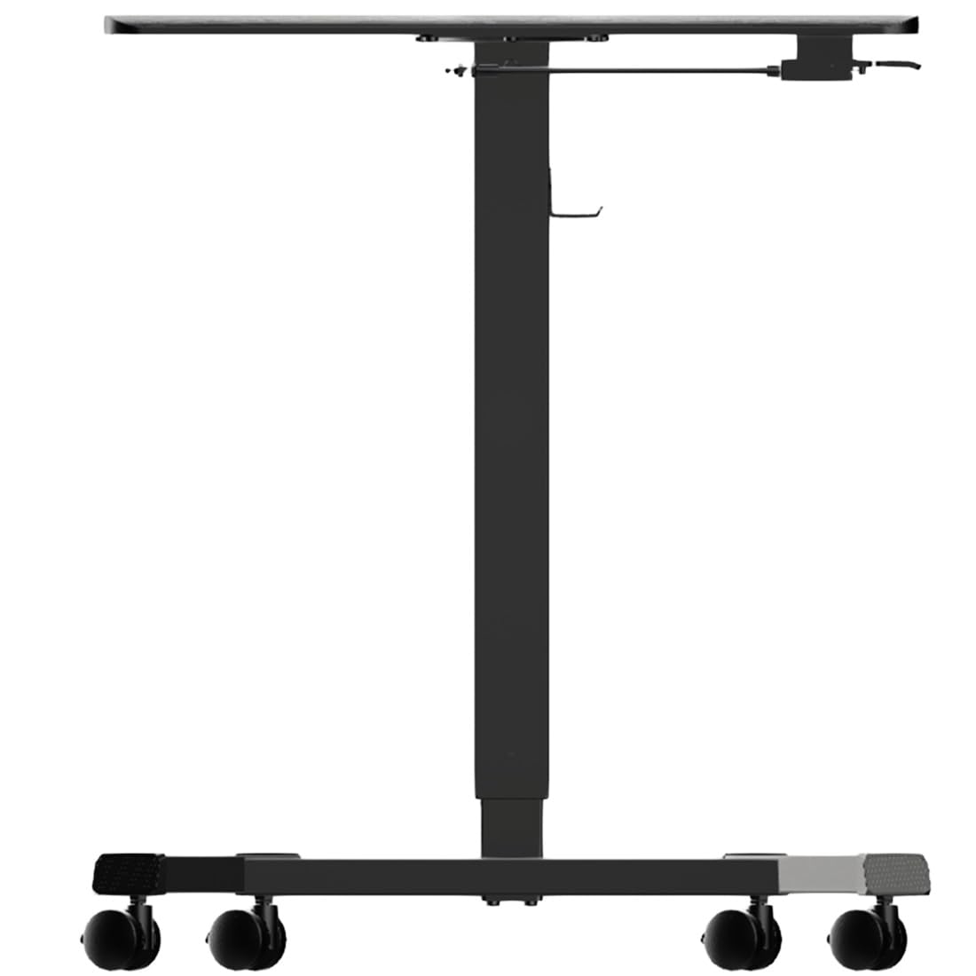 Stehpult Höhenverstellbar Tisch mit 4 Rollen, Steh-Sitz Schreibtisch | Mobiler Laptoptisch für Couch, Überbett-Tisch, Büro & Zuhause, Belastbar bis 14 kg, Schwarz, 65×45 cm