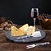 Marble Cheese Board & Utensil Set- 12” Round Black Marble Charcuterie Board & Cutting Board Set- Handmade Marble Serving Tray for Wine Meat Cheese Platter with 3 Piece Knife Set- Cheese Board Marble