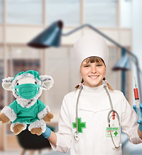 Dollibu Doctor Dress Up Set For Teddy Bear Plush Toy - Surgeon Scrubs Outfit For Stuffed Animals, Doctor Cap, Shirt, Pants, & Mask For Teddy Bear Costume - Large #TOP4