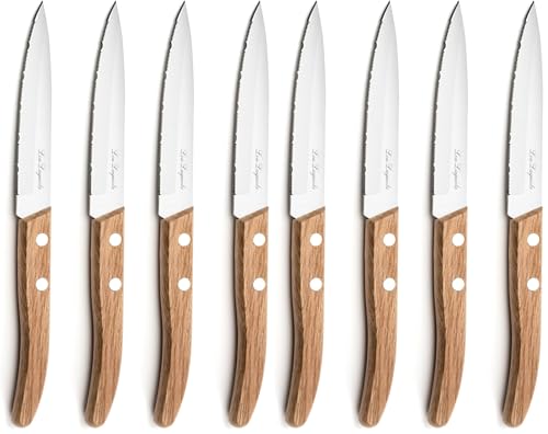 Amefa Forest Madera AF Set de 3 Cuchillos + pelador, Mango, Hoja de Acero INOX de 1,5mm, Inoxidable, 4 Piezas (Paquete de 2)