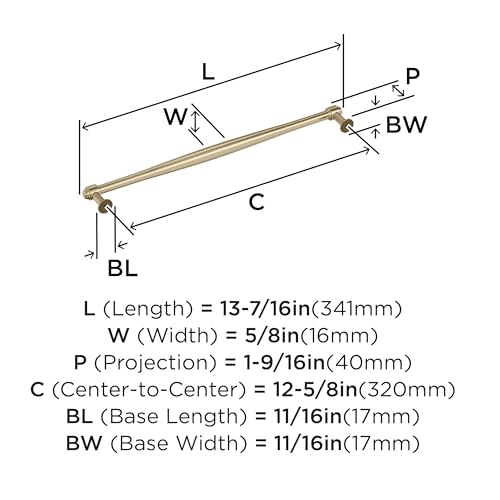 Amerock Enlivity 12-5/8 inch (320mm) Center-to-Center Golden Champagne Cabinet Pull, BP37728BBZ by Amerock - Image 6