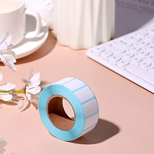 KINBOM 1 Roll / 1000pcs 1 x 0.6inch White Rectangle Stickers Labels, Self-Adhesive Writable Container Sticker Blank Removable Labels for Containers Storage Bins Jars Bottles and Office Supplies