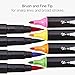 KINGART PRO Dual Twin-Tip Brush Pens, Set of 24 Unique & Vivid Colors, Watercolor Markers with Flexible Nylon Brush Tips, Professional Watercolor Pens for Painting, Drawing