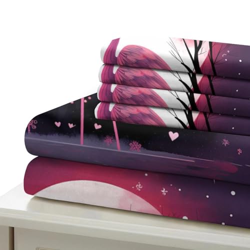 Housse de couette flamant rose anti-décoloration en microfibre respirante douce pour toutes saisons - 6