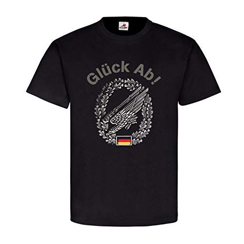T-shirt parachutiste Glück Ab noir en taille S, idée cadeau homme