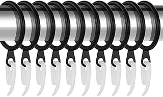 Curtain Rings With Eyelet by Smiths® | Black / 20 Pack | 32MM Inner & 39MM Outer Diameter | Smooth Gliding | Rust-Resistant | Strong & Sturdy | Perfect for Curtain Rods & Poles