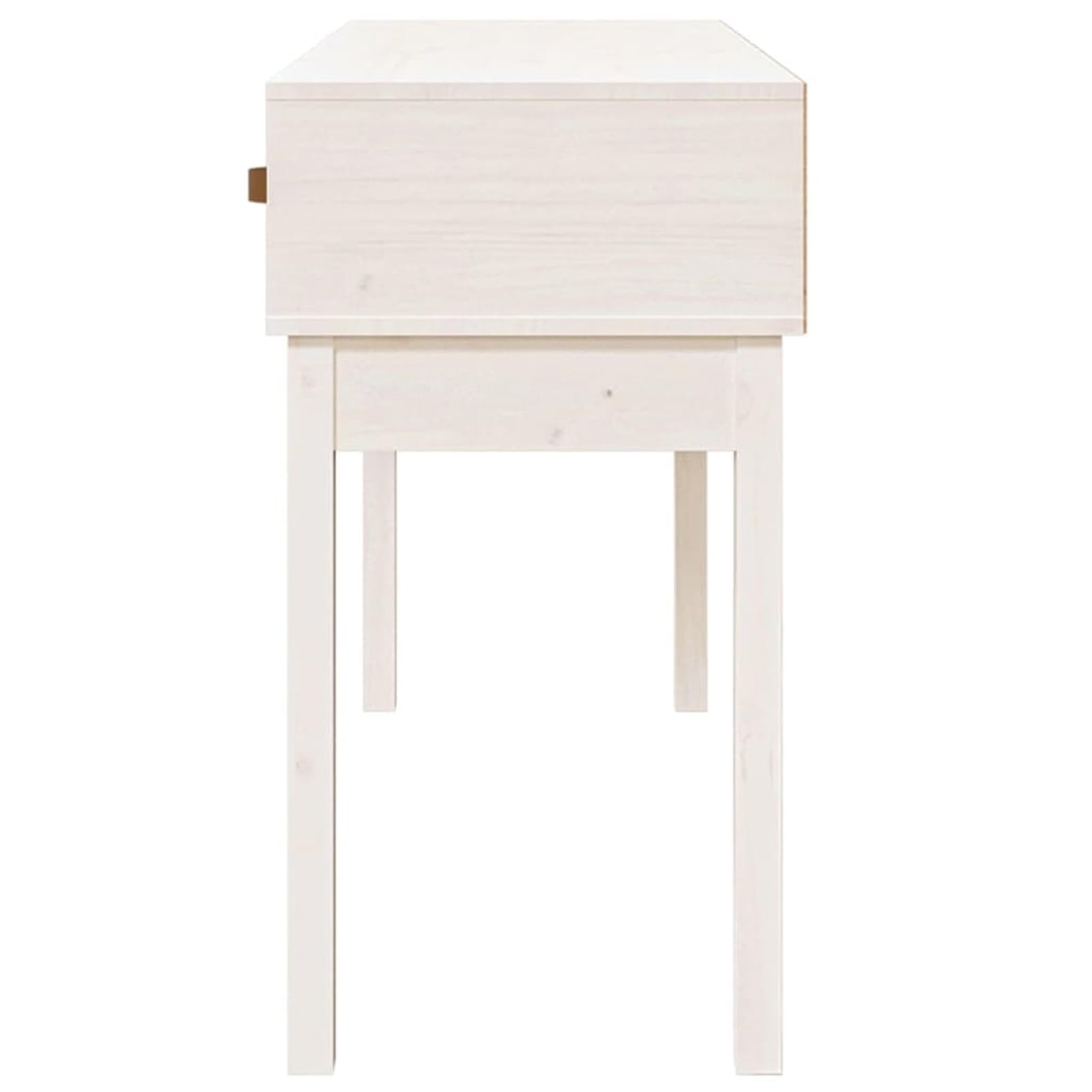 Homgoday Mesa Consola de Madera Maciza de Pino Blanco 114x40x75 cm Mesas auxiliares de salón,Mesa Consola Recibidor Mueble de Entrada Estrecha Clásica