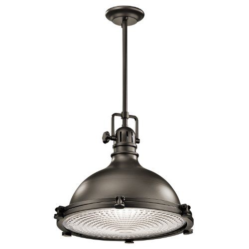 KICHLER Hatteras Bay 16" 1 Light Pendant with Clear Fresnel Lens in Olde Bronze KICHLER Hatteras Bay 16" 1 Light Pendant with Clear Fresnel Lens in Olde Bronze