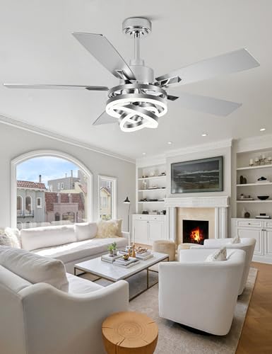 Image of 52 inch Modern Chandelier Fandelier Ceiling Fan with Light