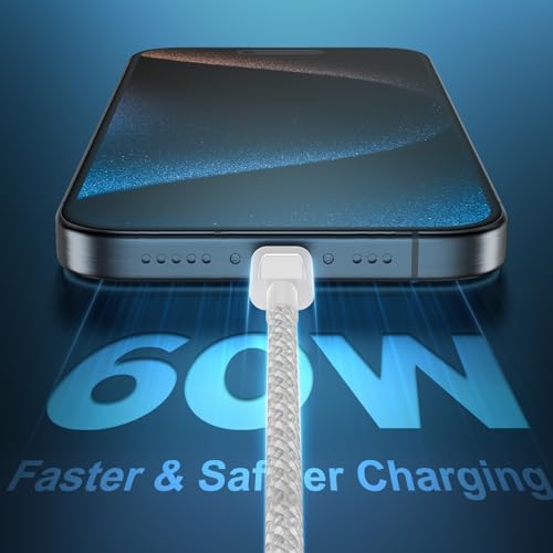 Ucalma USB-1 C To Usb C Cable [6Ft+6Ft+10Ft] 3Pack 60W Long Iphone 16 15 Charger Cord Type C To C Cable Fast Charging For Apple Iphone 16 15 Pro Max Plus/Macbook Air/Ipad Air/Samsung Galaxy S24/S23 thumb #1