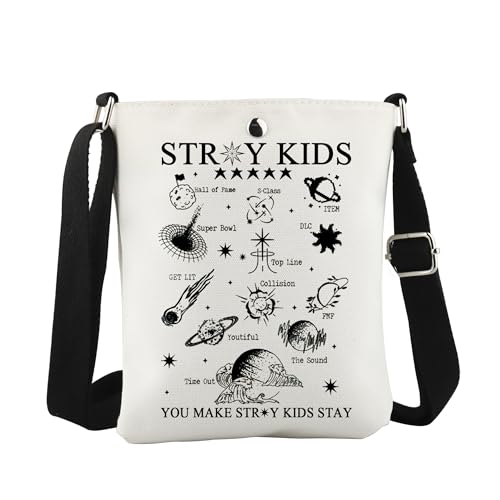 JTOUK K-Pop Lover Gift SKZ K-pop Boy Band Inspired Crossbody Bag for Fandom, Stray Cb EU, 5.91 Inches ×8.27 Inches