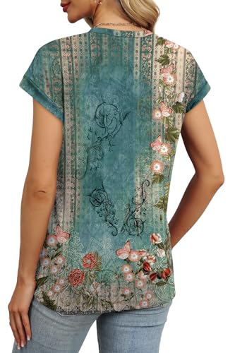 Image of Alaroo Womens Summer Tops Short Sleeve Shirts Crew Neck Cute Trendy Tunic Blouses (S-3XL)