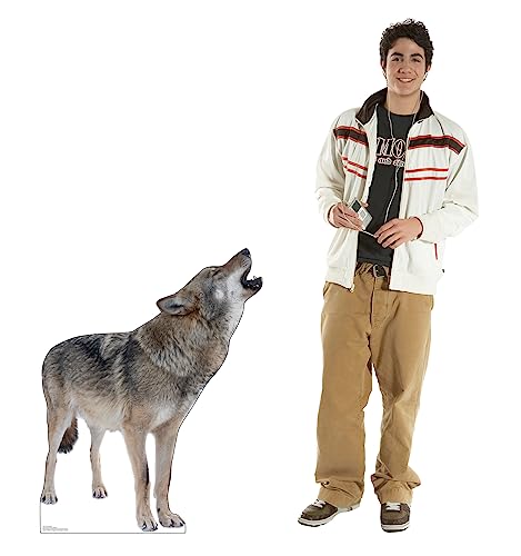 Image of Cardboard People Howling Wolf Life Size Cardboard Cutout Standup - Made in USA