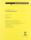 jenoptik hauptversammlung  Solid State Lasers: Laser Optics \'98 : 22-26 June 1998, St. Petersburg, Russia (Proceedings of Spie--The International Society for Optical Engineering, V. 3682.)
