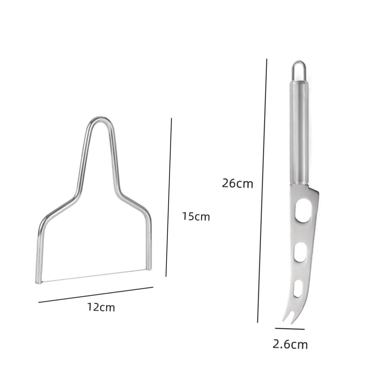 KICHOUSE Stainless Steel Cheese Cutting Set Cheese Slicer Butter Knife Handles Compact Size