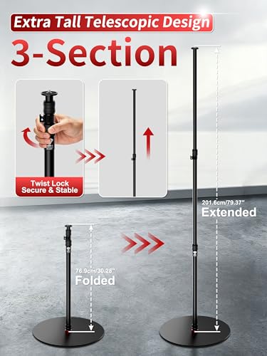 Image of IFOOTAGE Cobra RB-A500,79 inch Round Base Monopod,Heavy-Duty Floor Stand with Weighted Base, Adjustable Height, Light Stand for Studio, Base Diameter: 50 cm / 19.7 in