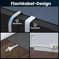 BAHIWOM Cat8 Ethernet LAN Kabel 1,5M,40Gbps/2000Mhz Flach RJ45,Weiß – Ansicht 4
