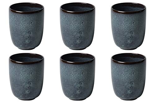 Villeroy & Boch LAVE GRIS Kaffeebecher 400ml 6er Set grau Steingut