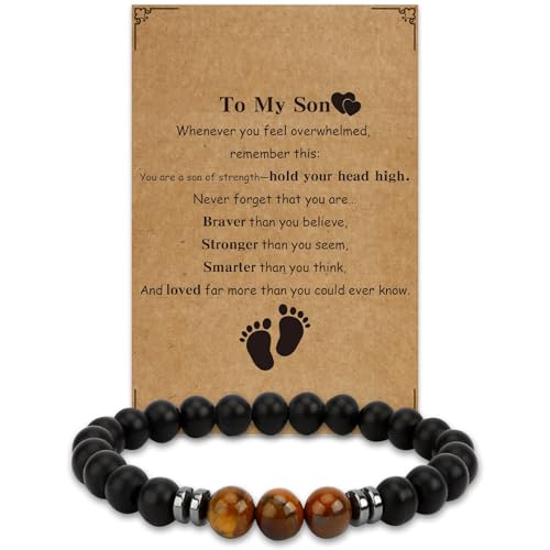 Twidels Son Gifts son Christmas presents Bracelet From Mum,Gifts For son Gift From Dad Starting High School gifts To My Son Bracelet presents Adult For Teenage Boys