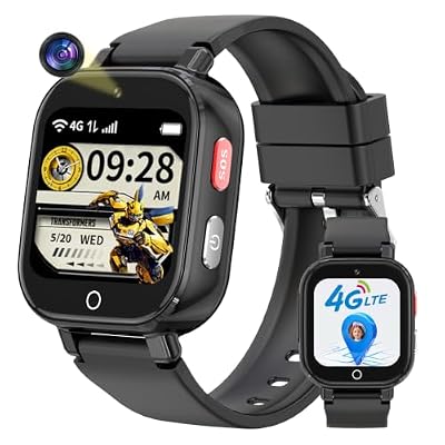 Smart Watch for Kids, 4G Kids Watch with GPS Tracker Calling (Black)