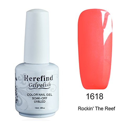 Herefind Long Lasting Soak Off Nail Polish with 238 Color Choices | 1 bottle with 15ml of UV Gel Polish | #1618 Rockin' The Reef Color