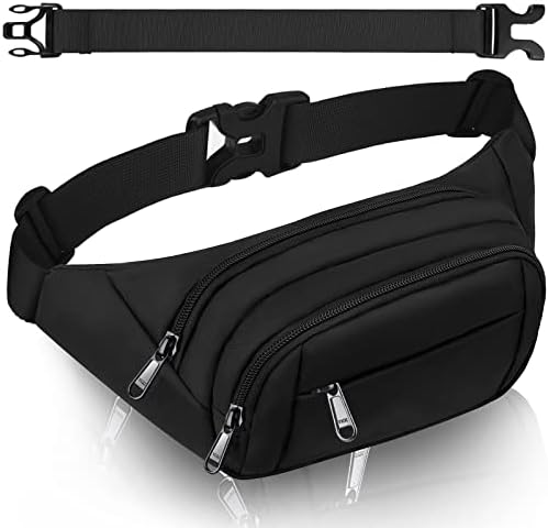Large Fanny Pack for Women Men - Syican Waist bag with 4-Zipper Pockets, Gifts for Enjoy Sports Traveling Workout Casual Hands-Free crossbody bags Fits MAX 7.9'' iPad & 6.6'' Phone