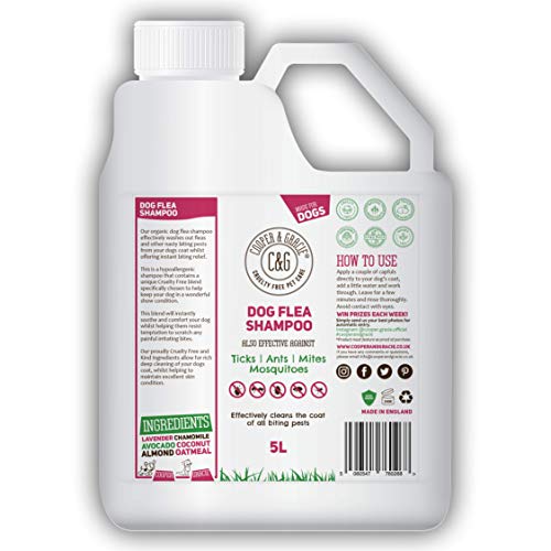 Cooper And Gracie C&G Cruelty free Pet Care Champú antipulgas para Perros, Tratamiento de pulgas medicadas