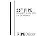 PIPE DECOR 3/4” x 36” Black Steel Plumbing Pipe Connector Industrial Steel Grey Fits Standard 3/4 Inch Threaded Black Malleable Iron Fittings Build Vintage DIY Furniture 4 Pack