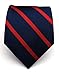 100% Woven Silk Navy and Red Striped Tie