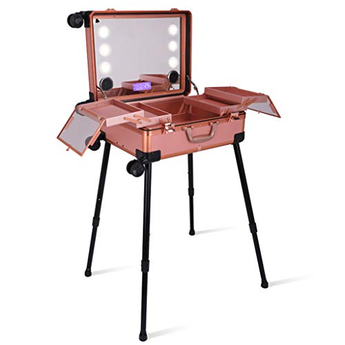 Preisvergleich Produktbild OCYE Kosmetikkoffer Trolley Alu, Professionell Schminkkoffer mit Klapptablett und Bluetooth-Lautsprecher, Touchscreen