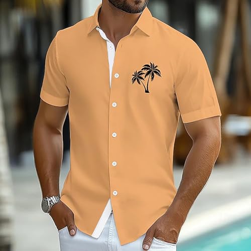 Hippie Inspired Men's Printed Short Sleeve Shirts for Summer Weddings