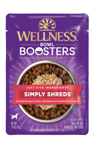 Wellness CORE Simply Shreds Natural Grain Free Wet Dog Food Mixer or Topper, Wild Salmon & Pumpkin , 2.8-Ounce Pouch (Pack of 12) Wellness CORE Simply Shreds Natural Grain Free Wet Dog Food Mixer or Topper, Wild Salmon & Pumpkin , 2.8-Ounce Pouch (Pack of 12)