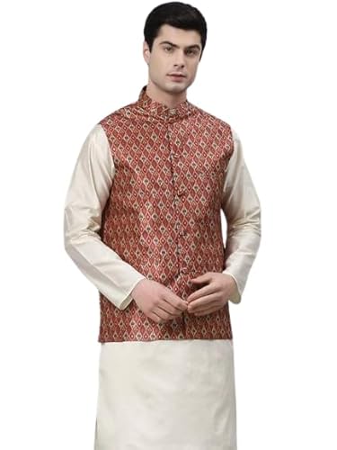 AishwarryaLaxmi Men's Satin Blend Nehru Jacket (Koti)