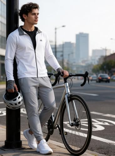 Image of ADRO Sunscreen Jacket for Men UV Sun Advanced Protection Running Jackets For Mens Biker Jackets with Zipper Sports jacket for men