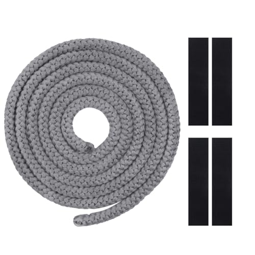 1 Pcs Cordón de Sellado Hornos Ø 10 mm x 2,5 m,con 4pcs Cinta Final,Junta Refractaria Chimenea,Tira de Sellado Resistente Calor,Línea de Sellado Fibra de Vidrio,para Parrilla,Tuberías-Gris