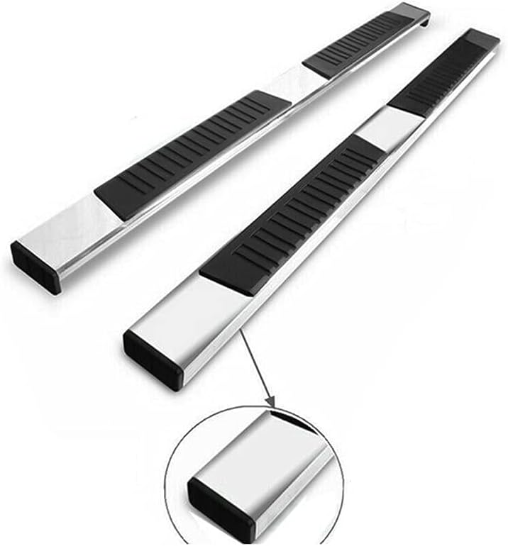 IKON MOTORSPORTS, Running Board Compatible with 2019-2025 Dodge Ram 1500 Quad Cab, 6" Aluminium Silver Black Side Step Nerf Bar 2PC 2020 2021 2022 2023 2024