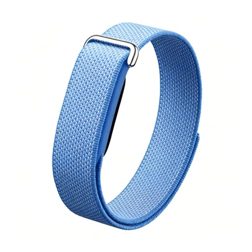 Fitbit Air�Ή� �����o���h �i�C�����҂ݍ��� �ʃt�@�X�i�[ �y�� �ʋC�� �T�C�Y�����\ �j�����p (�u���[)