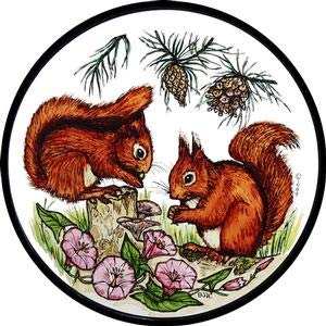 Winged Heart Static Window Cling in a Red Squirrels Design
