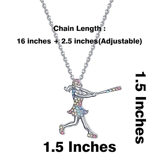 VEEHOO Volleyball/Basketball/Soccer/Football Gifts Necklace for Girls Women,Shine Colorful Sports Lovers Jewelry Birthday Gifts for Girls Daughter and Niece3