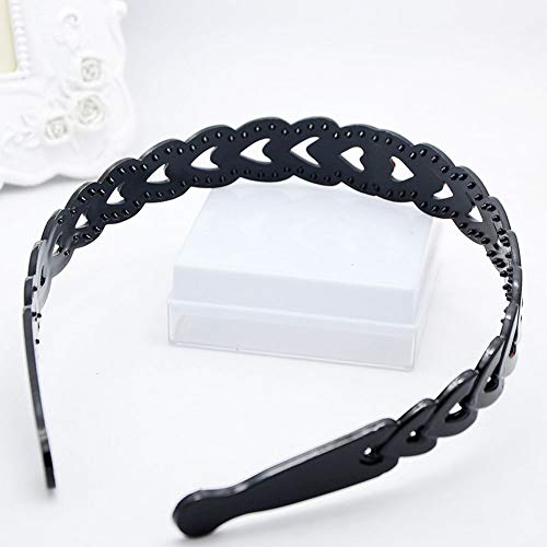 Plastic Wide Side Black Hair Band Headband With Toothed For Men And Women - Numblartd 8 Pcs Fashion Classic Hair Hoop Teeth Comb Hair Accessory For Wash Face And Makeup #TOP5