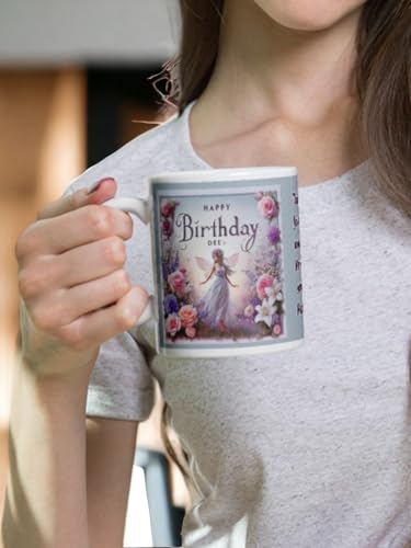 Image of Better Gift Flowers Happy Birthday Dee with Message Mug, Round Shaped Multicolor Themed Coffee Mugs, Mug for Gifting, Gifting Items for Family, Friends & Closed Ones