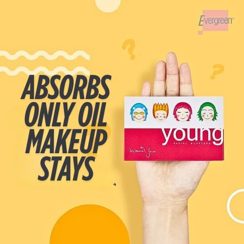 Natural Jane Young Facial Oil Blotting Papers, Pink Box, Premium Pulp Material, 8x6 cm, 100 Sheets, Makeup Preserving