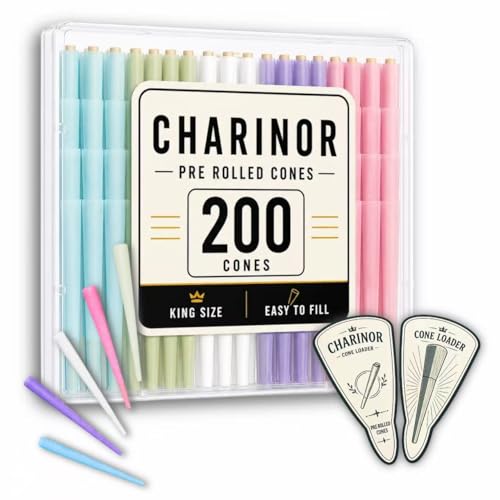 #VerdientProvisionen<br>200 Cones XXL Vorgedrehte Hülsen 110 mm Konische Pre Rolled/Vorgerollte Longpapers/Blättchen mit 26 mm Filtertip in 5 Farben
