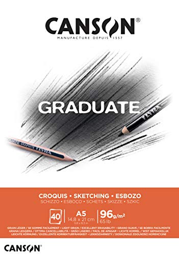Canson Graduate Croquis Bloc Encolado A5 40H Fino 96G