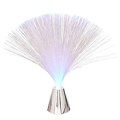 OSALADI 13 Inch LED Color Changing Fiber Optic Light Battery Powered Mood Novelty Lamps with Silver Cone Base Sensory Light for Wedding Valentines Day - Image 7
