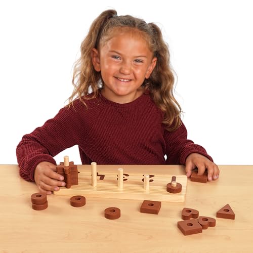 Image of Excellerations Wooden Shape Number Counter - Natural