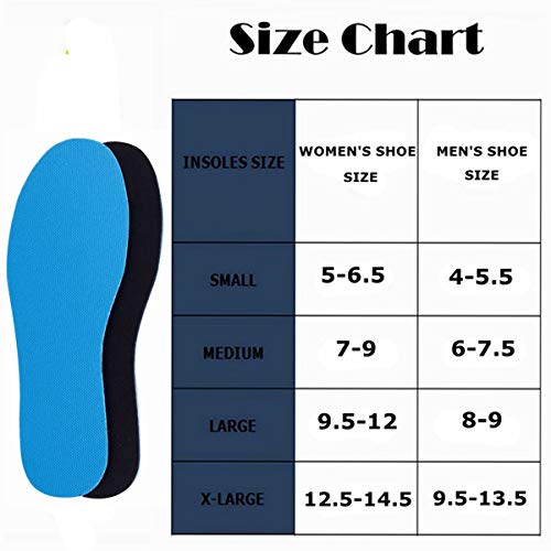 Amitataha 2 Pairs Breathable Insoles, Super-Soft, Sweat-Absorbent, Double-Colored And Double-Layered Shoe Inserts Of Foam That Fit In Any Shoes (Blue/Black, 9.5-12 Women/8-9 Men) #TOP6