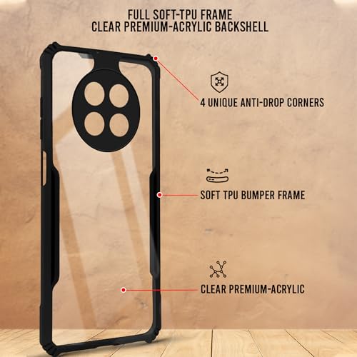 Image of Jkobi Back Cover Case for Realme 12 | Realme 12X (Shockproof with Polycarbonate Clear Panel | Professional Black)